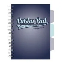 Pukka Project Book Navy A5 kratka 100 kartek 3 szt. - Zeszyty szkolne - miniaturka - grafika 1