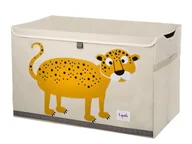 Pojemniki łazienkowe - 3 Sprouts 3 SPROUTS Zamykany kuferek na zabawki Leopard - miniaturka - grafika 1