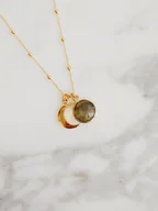 Naszyjniki - Naszyjnik Duet Gold z labradorytem i księżycem - miniaturka - grafika 1