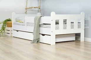 Lelu Design Łóżko 160x70cm Nightingale pojedyncze z szufladą kolor biały - Łóżka dla dzieci i młodzieży - miniaturka - grafika 1