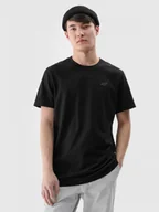 Koszulki sportowe męskie - Męski t-shirt basic 4F 4FWMM00TTSHM2256 - czarny - miniaturka - grafika 1