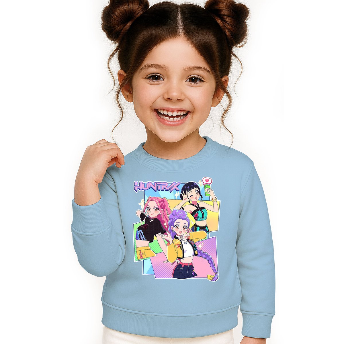 BLUZA DZIECIĘCA K-POPOWE ŁOWCZYNIE DEMONÓW HUNTRIX 134-140 BAWEŁNIANA