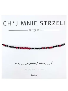 Bransoletka z alfabetem Morse Kwarc czerwony, Agat - Bransoletki Bransoletka z alfabetem Morse Kwarc czerwony, Agat - Bransoletki - miniaturka - grafika 1
