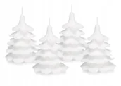 Świece - 4 x świeczki świąteczne choinka 10 cm biała - miniaturka - grafika 1
