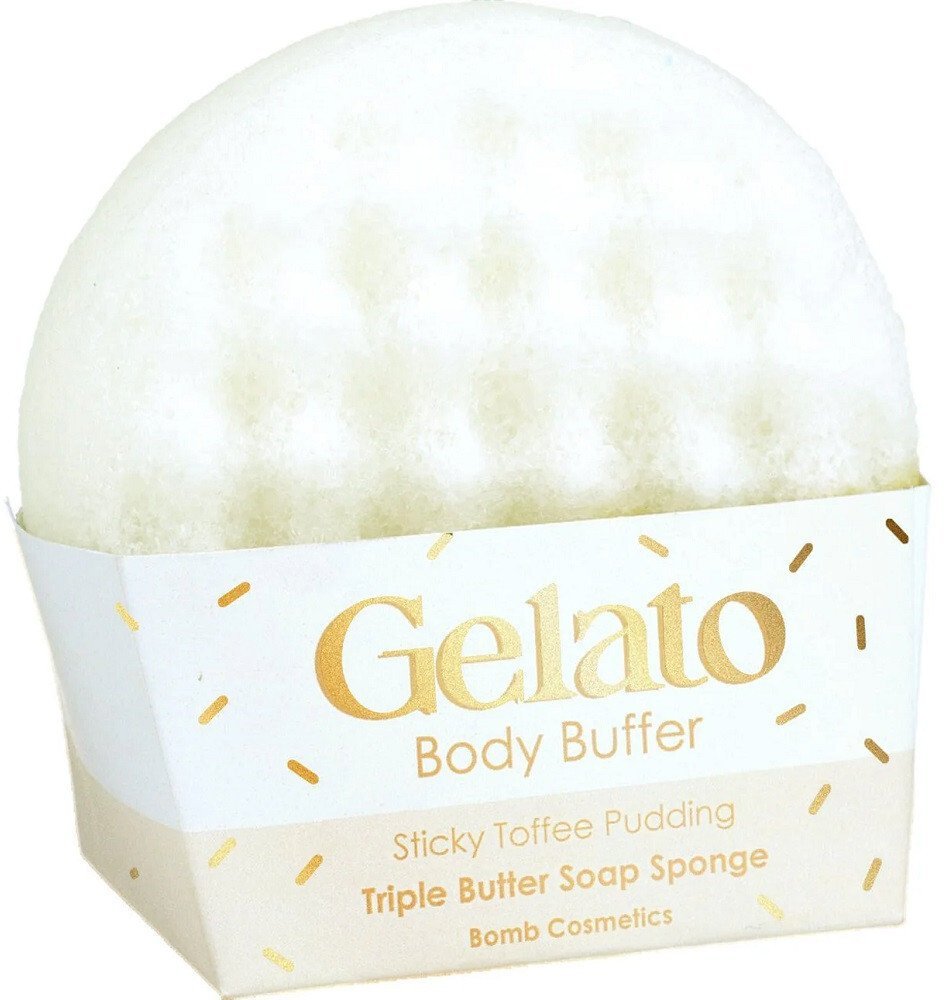 Bomb Cosmetics Gelato Body Buffer gąbka do mycia ciała Sticky Toffee Pudding 200g