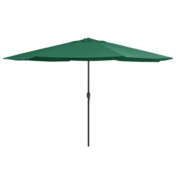 Parasol ogrodowy zielony 390 x 247 cm, z wentylacją i mechanizmem korbkowy