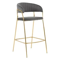 Taborety i hokery - Hoker Glamour szary MARLO BC-01 welur - miniaturka - grafika 1