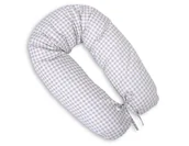 Poduszki do karmienia - Poduszka ciążowa Longer dla kobiet w ciąży do spania - Kratka szara - miniaturka - grafika 1