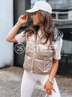 Kamizelki damskie - Sportowa kamizelka damska pikowana OSHE kamelowa Dstreet TY3703-M - miniaturka - grafika 1