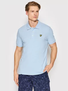 Koszulki męskie - Lyle & Scott Polo Plain SP400VOG Niebieski Regular Fit - grafika 1