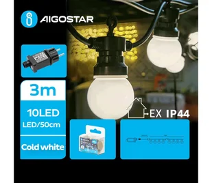 Aigostar - Zewnętrzny łańcuch dekoracyjny LED 10xLED/3m IP44 zimna biel - Lampy ogrodowe - miniaturka - grafika 1