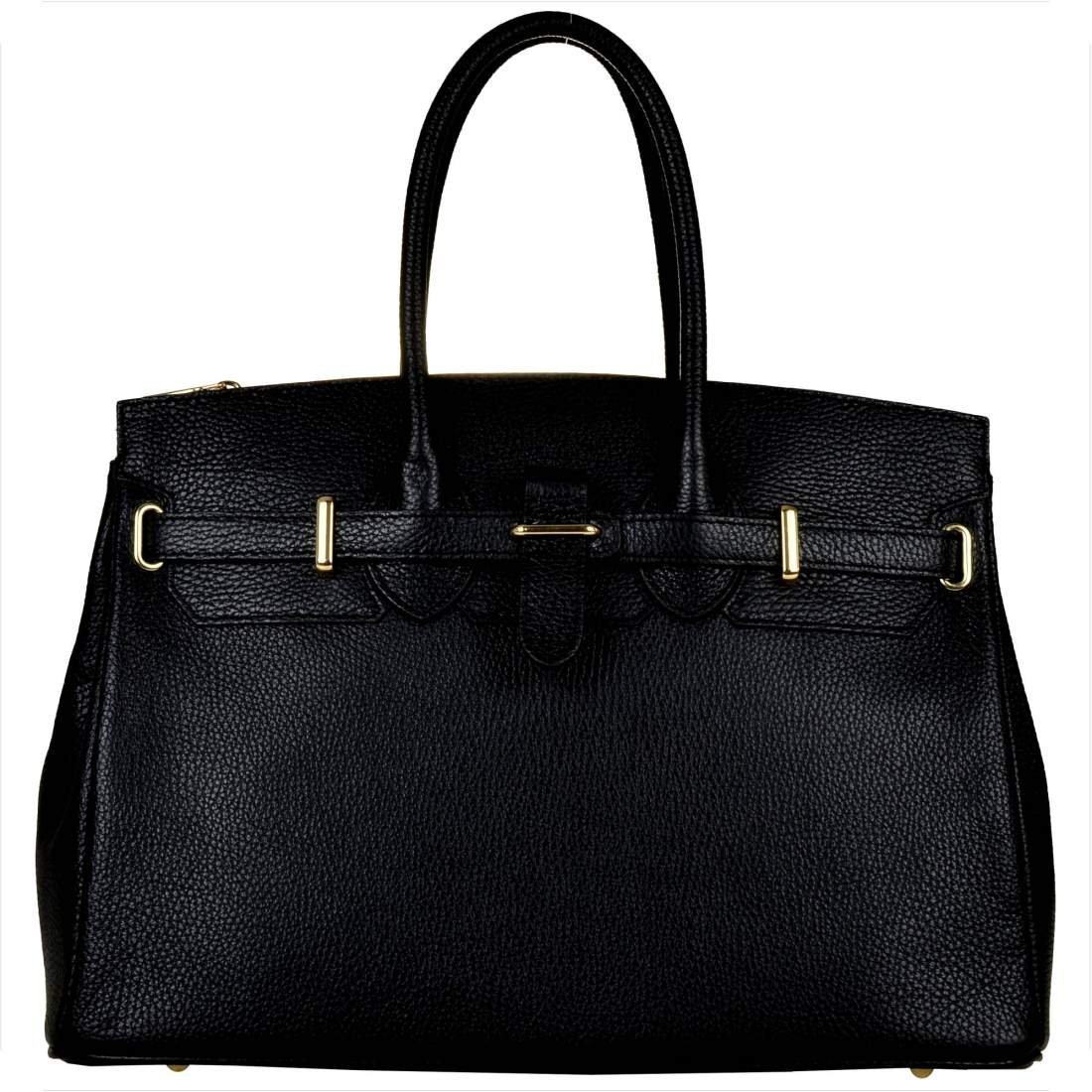 Torebka shopper skóra naturalna czarna Genuie Leather