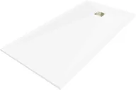 Brodziki prysznicowe - Mexen Stone+ brodzik kompozytowy kwadratowy 160 x 100 cm, biały, maskownica złota - 44101016-G - miniaturka - grafika 1
