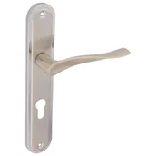 Klamki - Klamka do drzwi wewnętrznych z długim szyldem do wkładki Augusta Nikiel/chrom - miniaturka - grafika 1