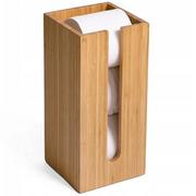 Stojaki i wieszaki na papier toaletowy - Pojemnik bambusowy na papier toaletowy TUTUMI, brązowy, 33x15x15 cm - miniaturka - grafika 1