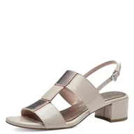 Moda i Uroda OUTLET - MARCO TOZZI Feel Me sandały damskie, miękka podszewka, wegańskie, 2-28204-42 sandały z obcasem, Pat Cb Powder Pat, 40 EU - miniaturka - grafika 1