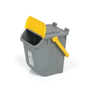 Plastikowy kosz do segregacji odpadów ECOLOGY, szaro-żółty - Kosze na śmieci - miniaturka - grafika 2