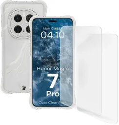 Bizon Elastyczne etui + 2x folia na ekran Case Clear Pack do Honor Magic7 Pro - Etui i futerały do telefonów - miniaturka - grafika 1