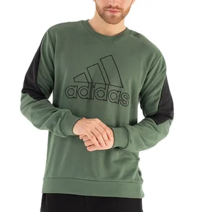 Bluza adidas M FI BOS Crew HJ9934 - zielona - Bluzy męskie - miniaturka - grafika 1