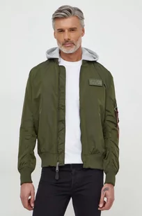 Alpha Industries kurtka MA-1 TT Hood męska kolor zielony przejściowa - Kurtki męskie - miniaturka - grafika 1