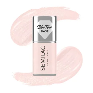 Semilac Baza do lakierów hybrydowych Skin Tone Cover Base, Glitter Rose - Żele do paznokci - miniaturka - grafika 1