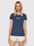 Koszulki i topy damskie - Pepe Jeans T-Shirt New Virgina PL505202 Granatowy Slim Fit - miniaturka - grafika 1