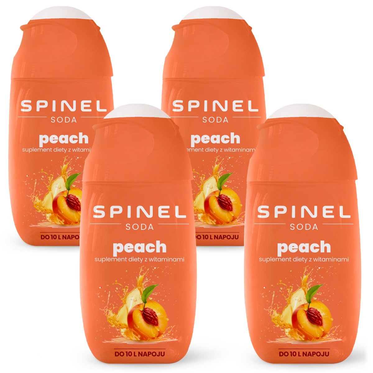 4x SYROP SPINEL SODA BROSKWINIA WITAMINY DO SATURATORA KONCENTRAT DO 10L