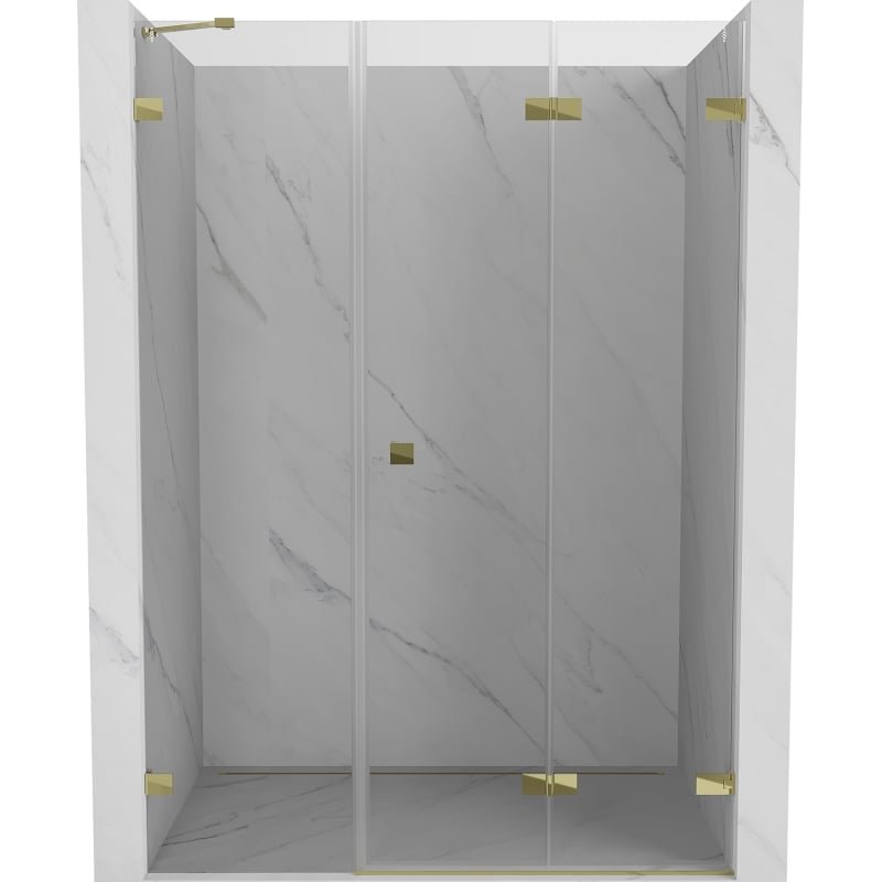 Mexen Lunar-F drzwi prysznicowe składane prawe 115 cm, transparent, złote - 836S-115-050-50-00-P