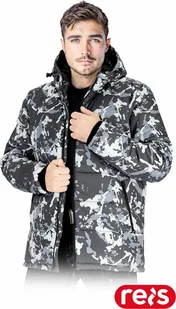 Kurtka męska Reis BISMARCK - Męska kurtka ochronna z kapturem ocieplana pikowana tkanina 100% poliester 300T pongee zapinana na zamek błyskawiczny 4 kieszenie rękawy zakończone ściągaczem 3XL - Kurtki męskie - miniaturka - grafika 1