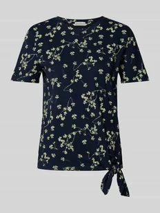 T-shirt o kroju regular fit z wiązanym detalem - Koszulki i topy damskie - miniaturka - grafika 1