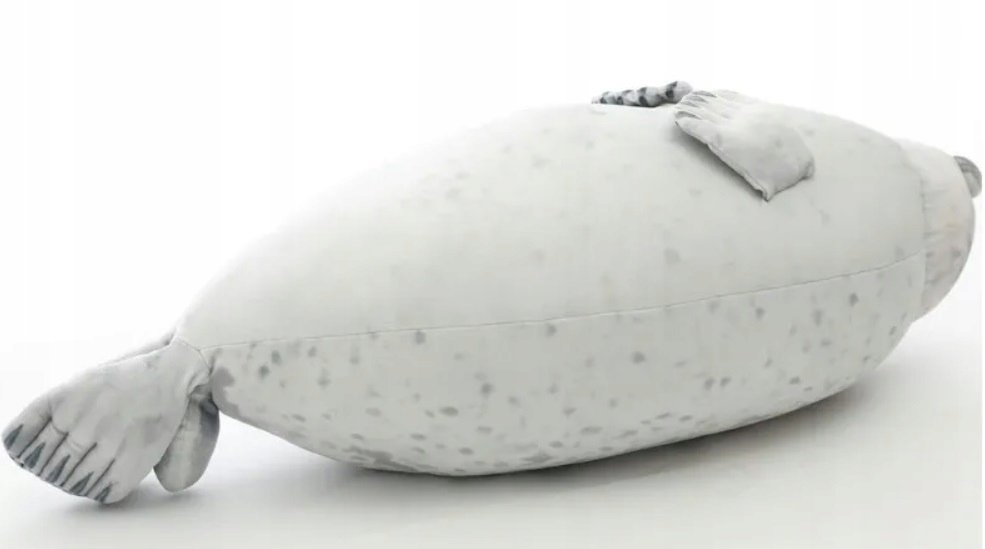 2 x MIĘKKA FOKA PODUSZKA PLUSZOWA MASKOTKA PLUSZAK DLA DZIECI BIAŁA 80 cm