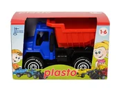 Samochody i pojazdy dla dzieci - Wywrotka 30 cm niebiesko-czerwona w pudełku Plasto - model lub pojazd - miniaturka - grafika 1