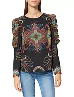 Bluzy damskie - Desigual Blus_Ravvel damska bluza, czarny, XL - miniaturka - grafika 1