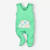 Śpiochy dla niemowląt - Zielone śpiochy niemowlęce SAWANNA z bawełny organicznej dla chłopca-68 - miniaturka - grafika 1