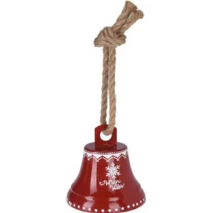 CHRISTMAS DECORATION, DEKORACYJNY DZWONEK NA LINIE JUTOWEJ 12x13CM PŁATEK ŚNIEGU - Bombki - miniaturka - grafika 1