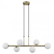 Lampy sufitowe - Italux Modernistyczna LAMPA wisząca OLBIA PND-38679-6-BK-SG szklany ZWIS kule balls do jadalni czarny PND-38679-6-BK-SG - miniaturka - grafika 1