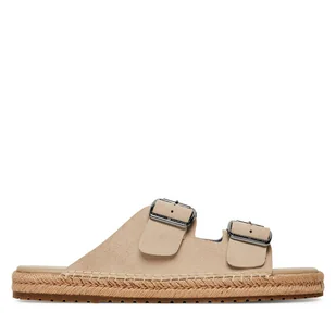 Espadryle Tommy Hilfiger Flex Jutte Hilfiger Suede Sandal FM0FM05503 Beżowy - Espadryle męskie - miniaturka - grafika 1