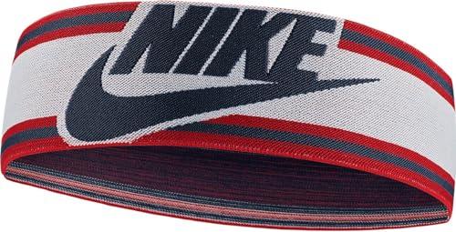 Nike Elastyczna opaska na głowę z nylonu i elastanu w kolorze Sail/University red/Game Royal, N.100.3550.123.OS