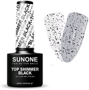 Lakiery hybrydowe - SunOne Top Shimmer Black top hybrydowy 5g - miniaturka - grafika 1