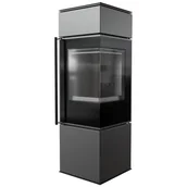 Piece wolnostojące - Piec stalowy koza REN S prawy, Ø 150 7 kW z czarnym termotec - miniaturka - grafika 1