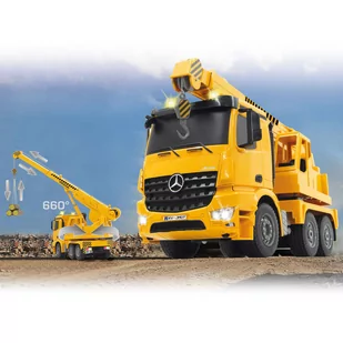 JAMARA Zdalnie sterowany dźwig Mercedes-Benz Arocs, 1:20, żółty - Zabawki zdalnie sterowane - miniaturka - grafika 1