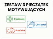 Pieczątki - Pieczątki motywujące dla nauczycieli, oceny obrazkowe, ZESTAW 3szt. - miniaturka - grafika 1