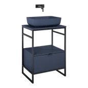 Szafki łazienkowe - ELITA  INDUS 60 1S NAVY BLUE MATT DO STELAŻA SZAFKA PODUMYWALKOWA STOJĄCA NA NÓŻKACH 168753 - miniaturka - grafika 1