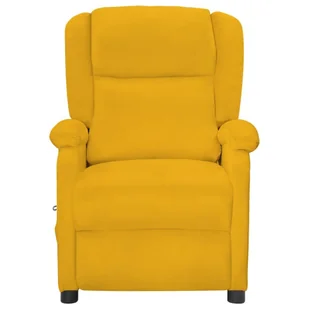 Lumarko Rozkładany fotel masujący, elektryczny, żółty, aksamit! - Fotele - miniaturka - grafika 4