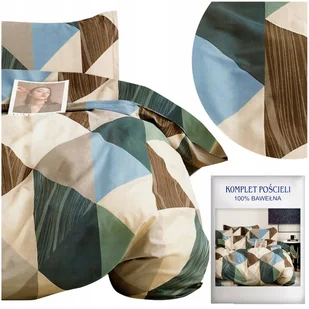 Pościel 160x200 3 części satyna bawełniana AIDA komplet 2x poszewka - Pościel - miniaturka - grafika 1