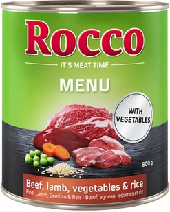 Rocco Menu, 6 x 800g - Wołowina i jagnięcina z warzywami i ryżem - Mokra karma dla psów - miniaturka - grafika 1