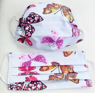 Maseczka Maska Ochronna Na Twarz Szara Kolorowe Motyle 4493 - Odzież robocza - miniaturka - grafika 1