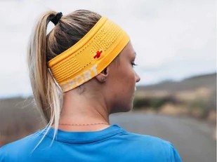 COMPRESSPORT Opaska na głowę HEADBAND ON/OFF v3 citrus - Czapki i chusty sportowe męskie - miniaturka - grafika 4