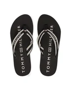 Klapki i japonki damskie - Tommy Hilfiger Japonki Th Webbing Summer Sandal FW0FW09193 Czarny - miniaturka - grafika 1