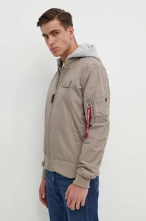 Kurtki męskie - Alpha Industries kurtka MA-1 TT Hood męska kolor beżowy przejściowa - grafika 1